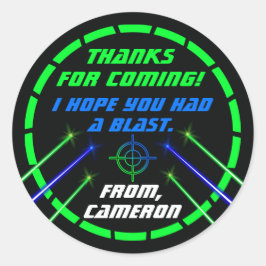 Laser Label Neon Verjaardagsfeestje Dank u Sticker