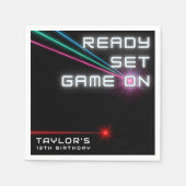 Laser Label Neon verjaardagsfeestje Servet (Voorkant)