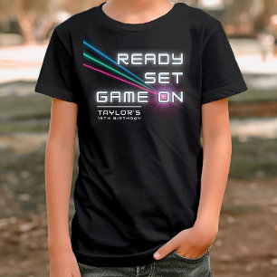 Laser Label Neon verjaardagsfeestje T-shirt