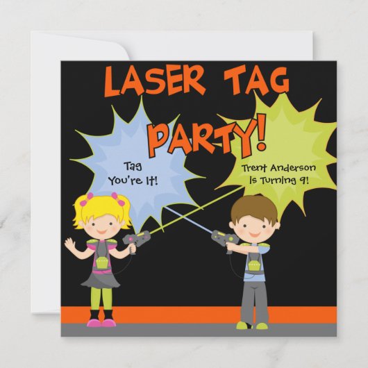Laser Label Party Birthday-uitnodigingen Kaart (Voorkant)