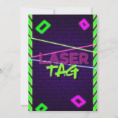 Laser Label Party Neon Verjaardag Kaart (Achterkant)