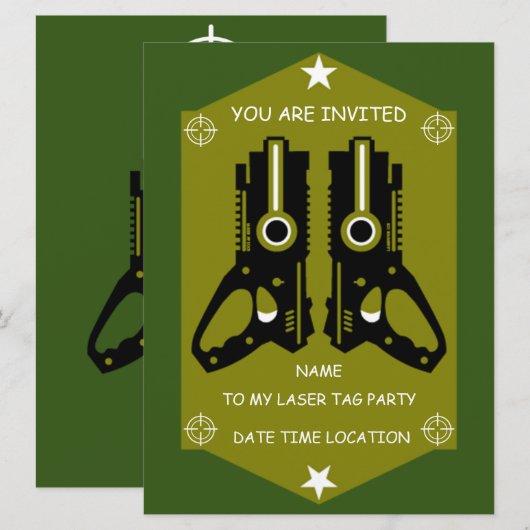 Laser Label Party nodigt uit (Voorkant / Achterkant)