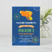 Laser label pistool verjaardaguitnodiging kaart (Staand voorkant)