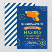 Laser label pistool verjaardaguitnodiging kaart (Voorkant / Achterkant)