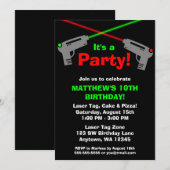 Laser Label Red Green Birthday Party-uitnodigingen Kaart (Voorkant / Achterkant)