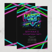 Laser Label Roze Groen Blauw Verjaardagsfeest Kaart (Voorkant / Achterkant)