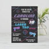 Laser Label Roze Paars Blue Birthday Party Kaart (Staand voorkant)