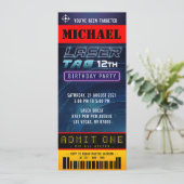 Laser Label Ticket Pass Birthday Party-uitnodiging Kaart (Staand voorkant)