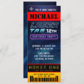 Laser Label Ticket Pass Birthday Party-uitnodiging Kaart (Voorkant / Achterkant)