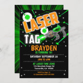 Laser Label Uitnodiging Groene Laser Label Partij  (Voorkant / Achterkant)