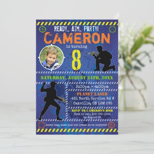 Laser Label Verjaardagsfeest Kaart (Staand voorkant)