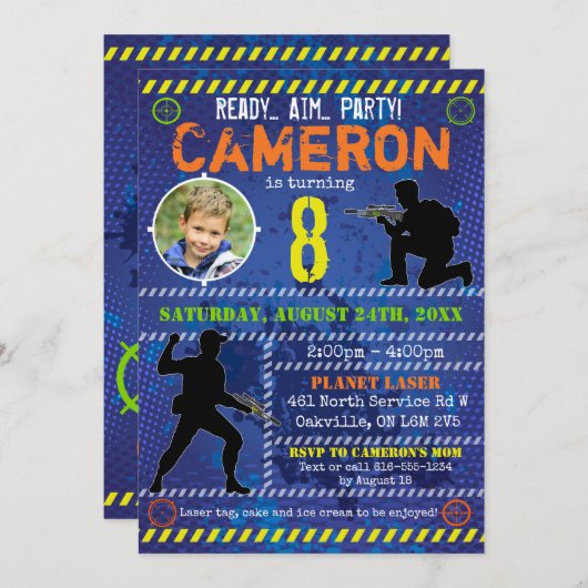 Laser Label Verjaardagsfeest Kaart (Voorkant / Achterkant)