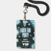 Laser label verjaardagsfeestuitnodiging VIP Badge (Voorzijde met lanyard)
