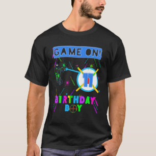 Laser Label Verjaardagsjongen Party Gamer Leeftijd T-shirt