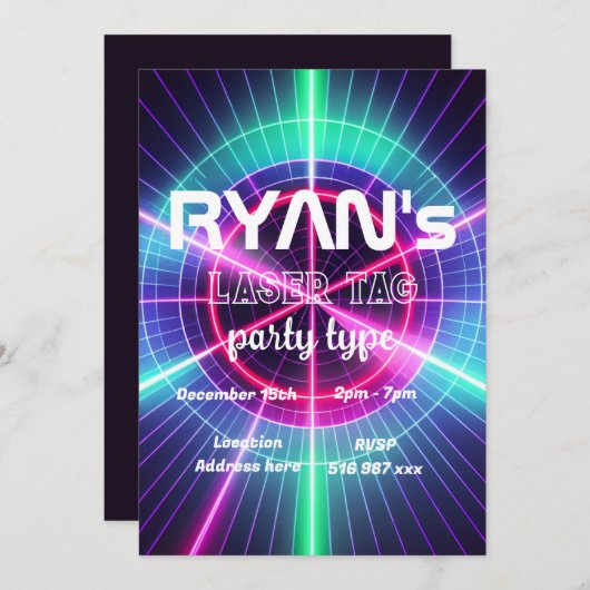 Laser label verjaardagsuitnodiging aanpassen kaart (Voorkant / Achterkant)