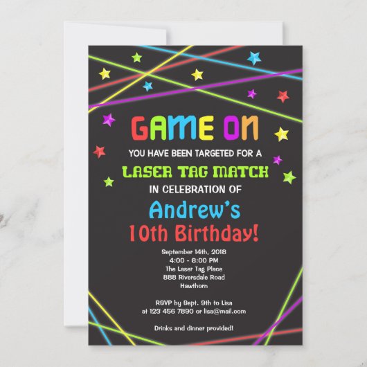 Laser Label verjaardagsuitnodiging, Laser Label Ui Kaart (Voorkant)