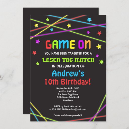 Laser Label verjaardagsuitnodiging, Laser Label Ui Kaart (Voorkant / Achterkant)