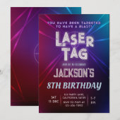 Laser Label Verjaardagsuitnodiging Neonlaser uitno Kaart (Voorkant / Achterkant)