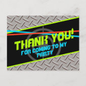 Laser Labels jongens Birthday Party Dank je Kaart (Voorkant)