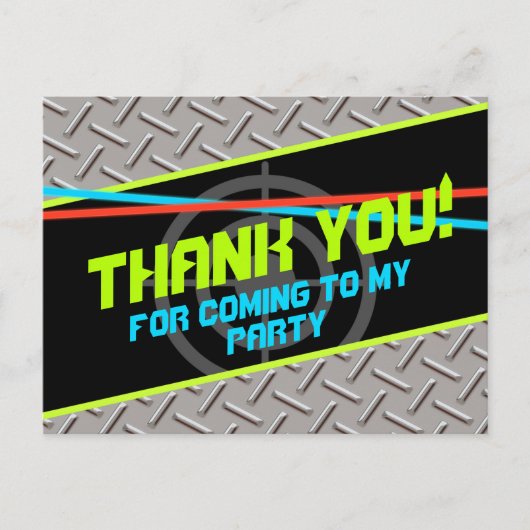 Laser Labels jongens Birthday Party Dank je Kaart (Voorkant)