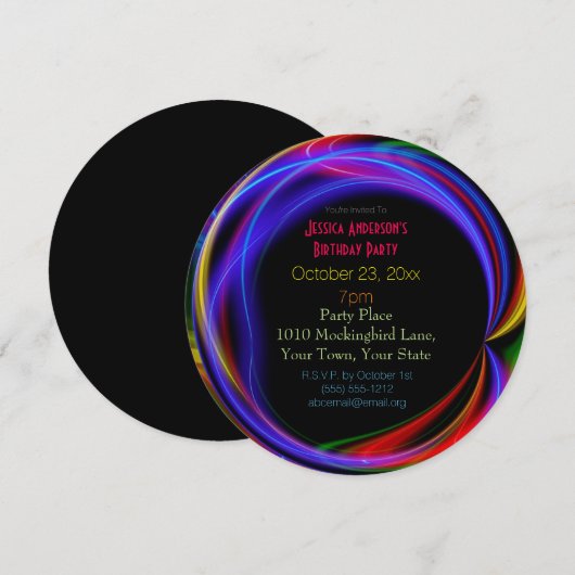 Laser Neon Lights Kaart (Voorkant / Achterkant)