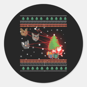 Laser Ogen Kat Lelijke Lichten Jumper Ronde Sticker