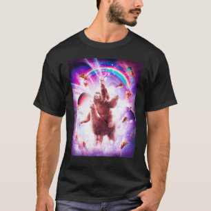 Laser Ogen Ruimte Kat Ridder Luiaard Mes Regenboog T-shirt