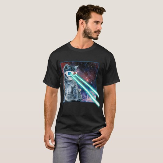 Laser Ogen Ruimte Kat T-shirt (Voorkant volledig)