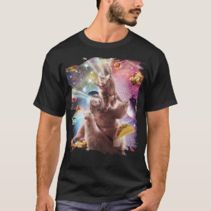 Laser Ogen Ruimtebebaarde Dragon Cat Sloth Llama T-shirt
