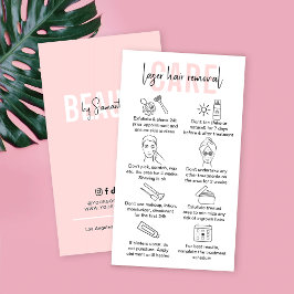 Laser ontharing nazorg instructies roze visitekaartje