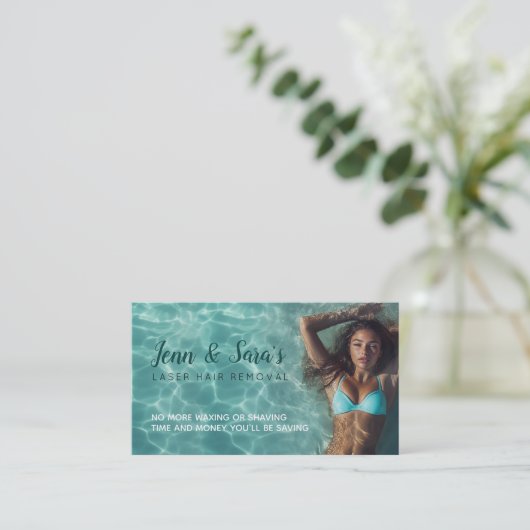 Laser ontharing visitekaartjes (Staand voorkant)