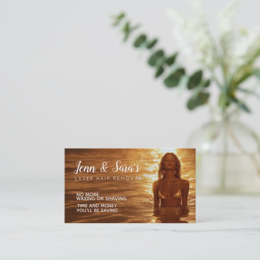 Laser ontharing visitekaartjes (Staand voorkant)