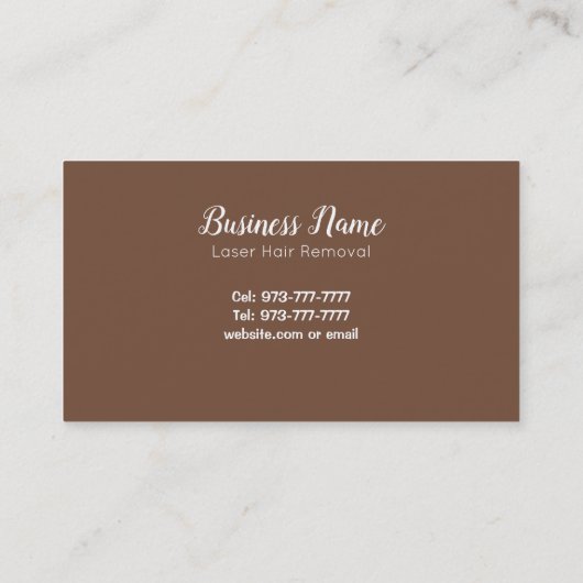 Laser ontharing visitekaartjes (Achterkant)