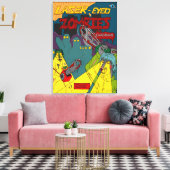 Laser-oyed Zombies met Chainsaws Wrapped Canvas Afdruk (Insitu (Woonkamer))