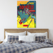 Laser-oyed Zombies met Chainsaws Wrapped Canvas Afdruk (Insitu (Slaapkamer))