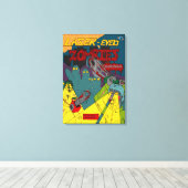 Laser-oyed Zombies met Chainsaws Wrapped Canvas Afdruk (Insitu (Houten vloer))