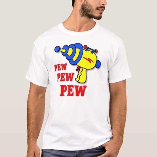 Laser Pistool Pew Pew Pew Grappige T-Shirt (Voorkant)