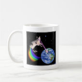 Laser Regenboog Ruimte Kat Koffiemok (Links)