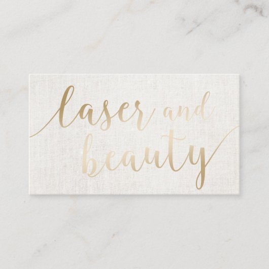 Laser & Schoonheid Esthetisch Elegant Goud Script Visitekaartje (Voorkant)