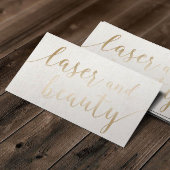 Laser & Schoonheid Esthetisch Elegant Goud Script Visitekaartje