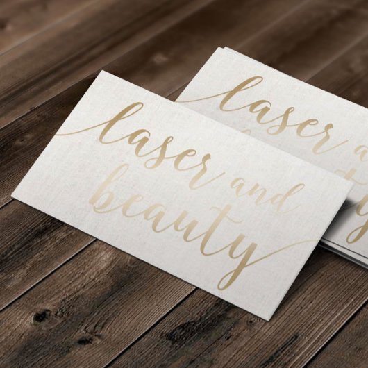 Laser & Schoonheid Esthetisch Elegant Goud Script Visitekaartje