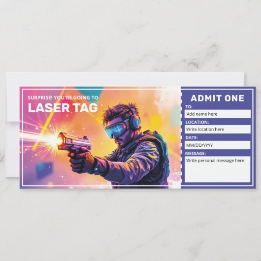 Laser Tag Cadeaubon Kaart (Voorkant)