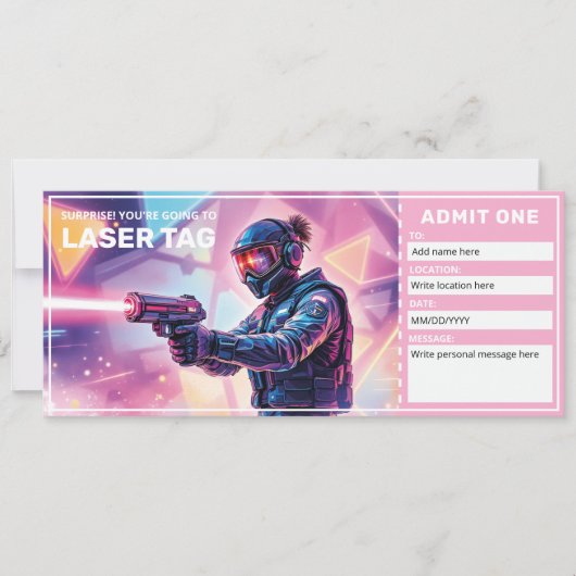 Laser Tag Cadeaubon Kaart (Voorkant)