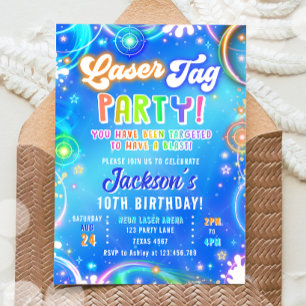 Laser Tag Feest Neon Lasergame Glow Jongens Verjaa Kaart