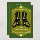 Laser Tag Feest Uitnodiging (Voorkant / Achterkant)