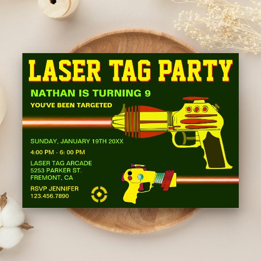 Laser Tag Kids Verjaardagsfeest Uitnodiging