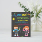 Laser Tag Kinderverjaardagsfeest Uitnodigingen (Staand voorkant)