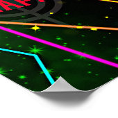 Laser Tag Kleur Lichtstralen Verjaardagsfeestje Bo Poster (Hoek)