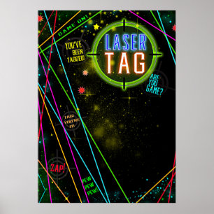 Laser Tag Kleur Lichtstralen Verjaardagsfeestje Bo Poster