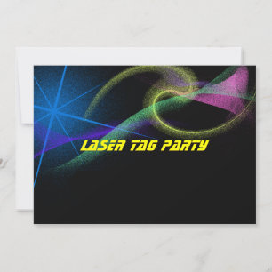 Laser Tag, Kleurrijke, Uitnodiging Verjaardagsfees
